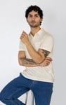 Linen Blended Solid Short Sleeve Polo Shirt's