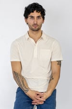 Linen Blended Solid Short Sleeve Polo Shirt's