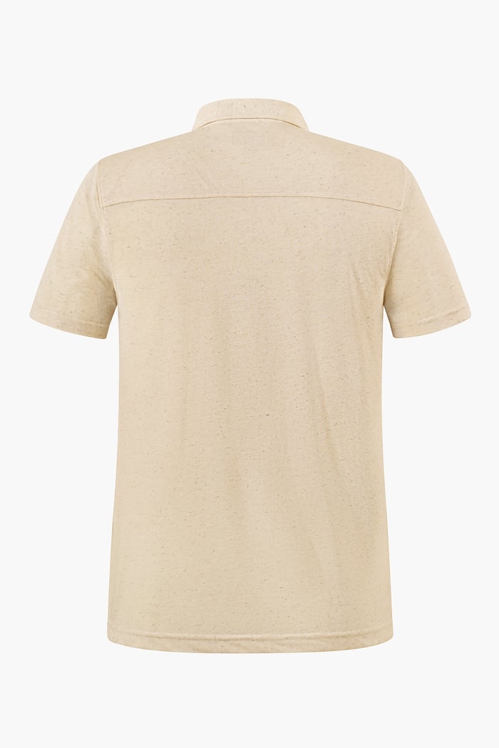 Linen Blended Solid Short Sleeve Polo Shirt's