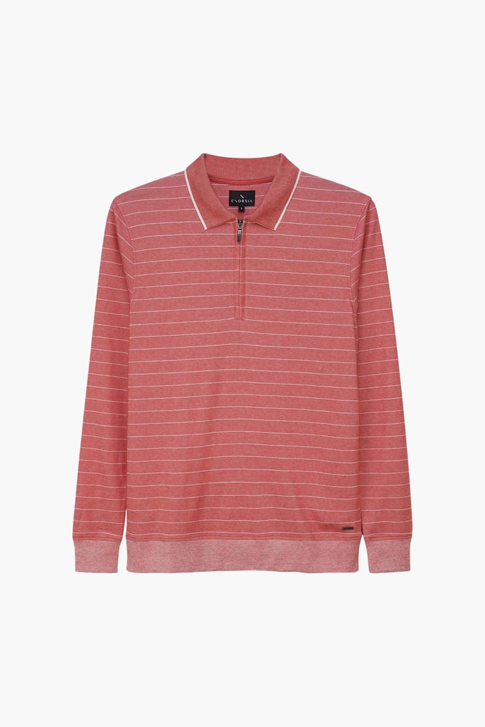 Half Zip Long Sleeve Polo Shirt