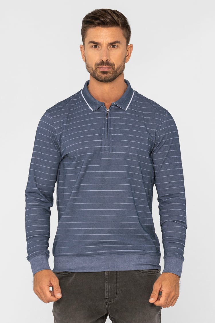 Half Zip Long Sleeve Polo Shirt