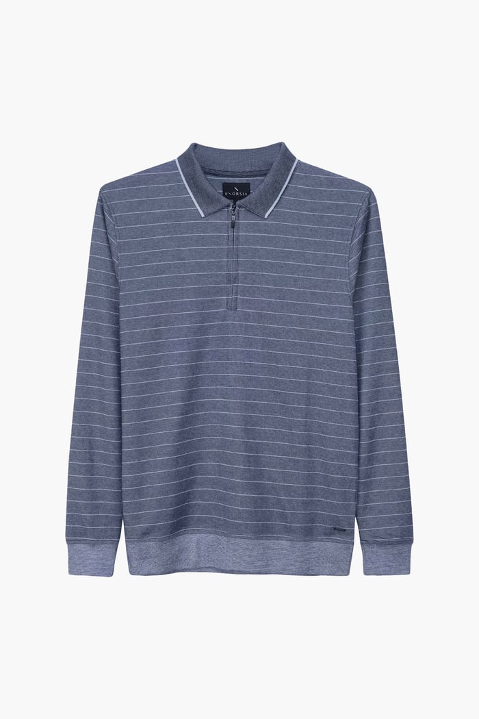 Half Zip Long Sleeve Polo Shirt