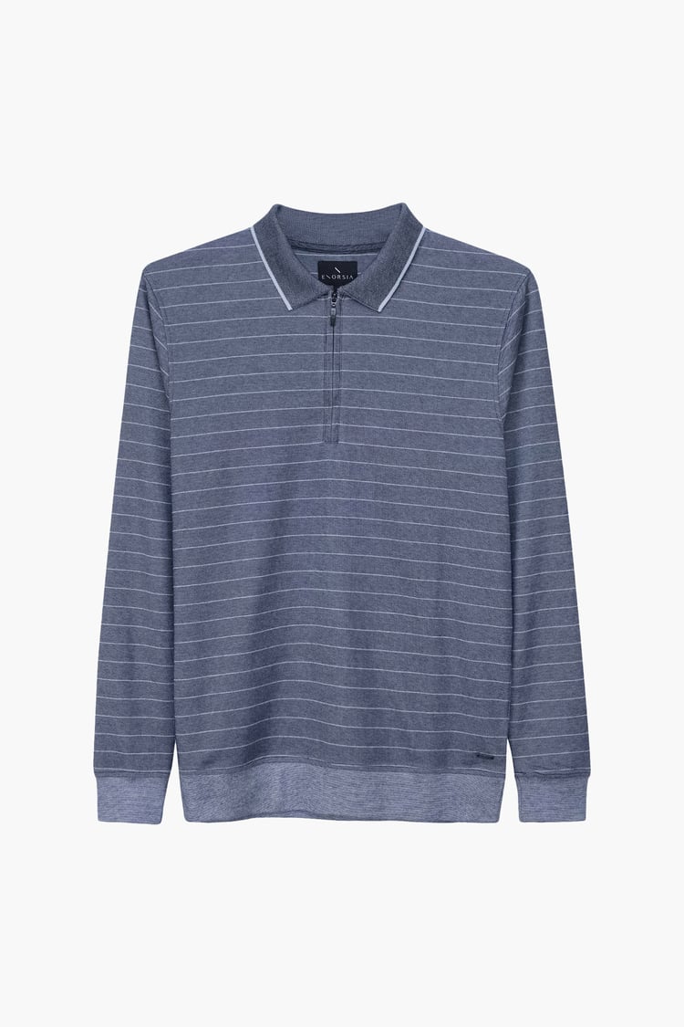 Half Zip Long Sleeve Polo Shirt