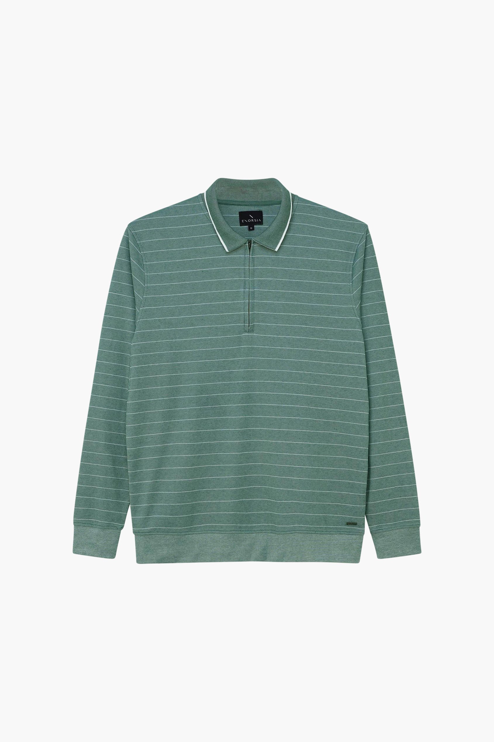 Half Zip Long Sleeve Polo Shirt