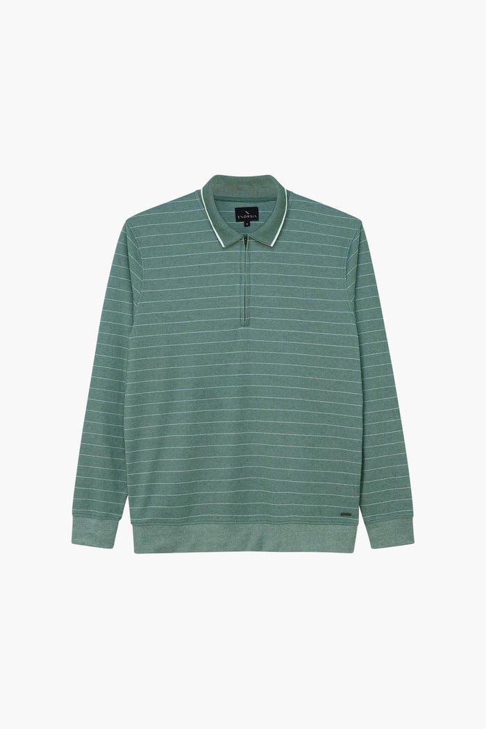 Half Zip Long Sleeve Polo Shirt