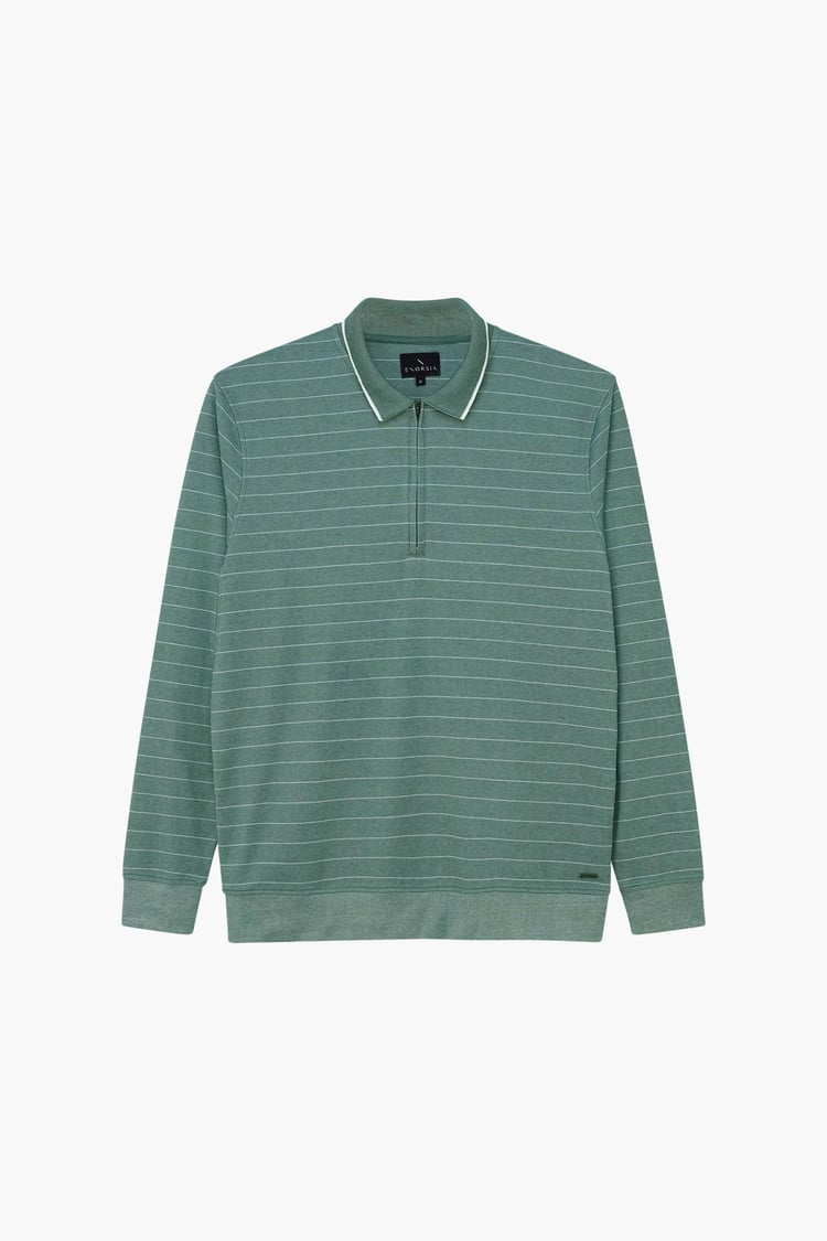 Half Zip Long Sleeve Polo Shirt