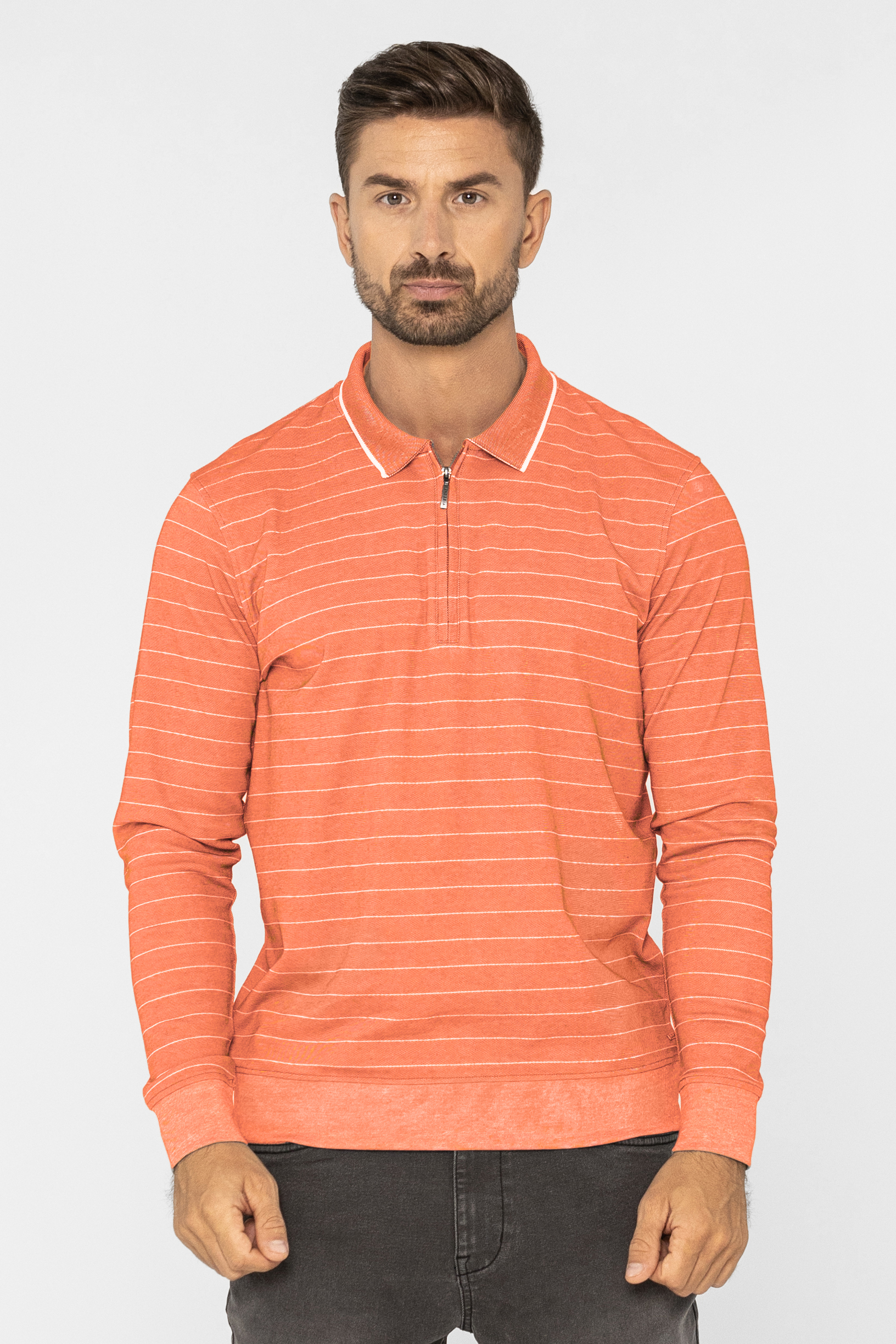 Half Zip Long Sleeve Polo Shirt