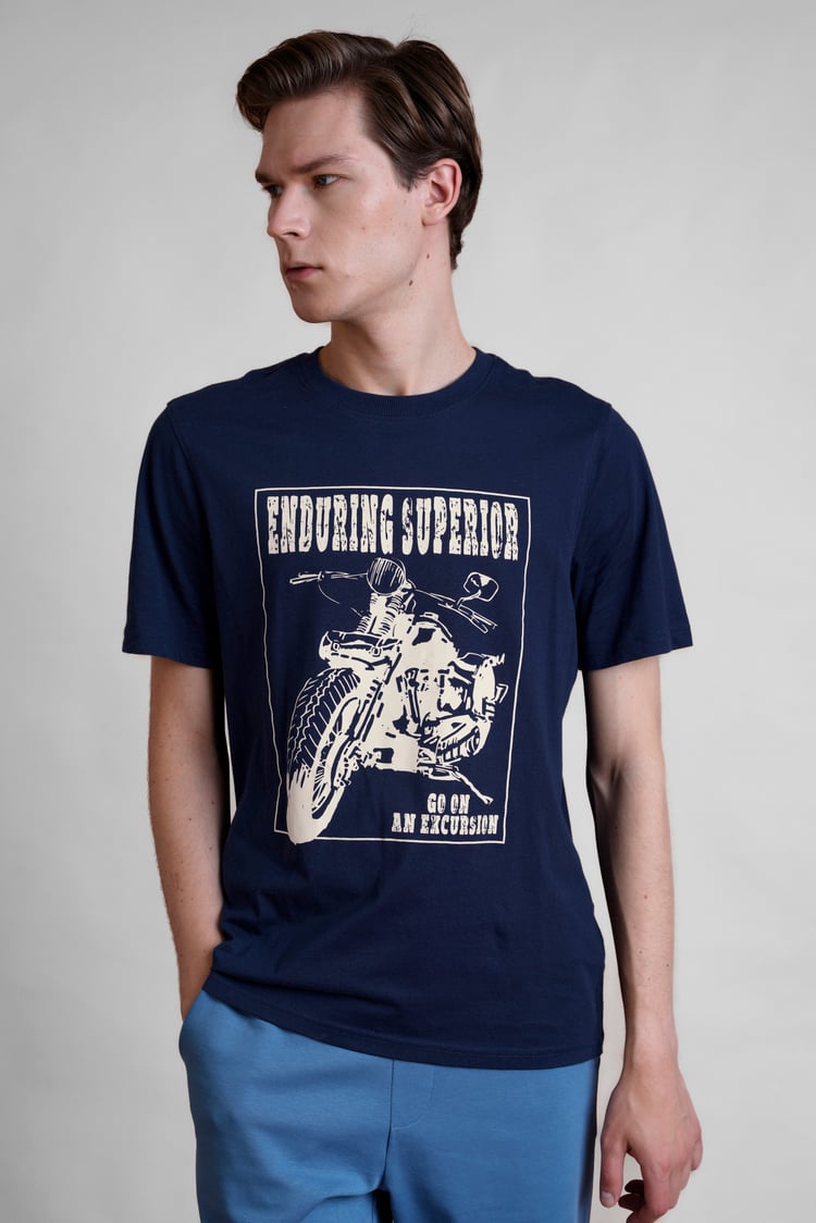 Men's Biker Graphic Printed T-Shirt