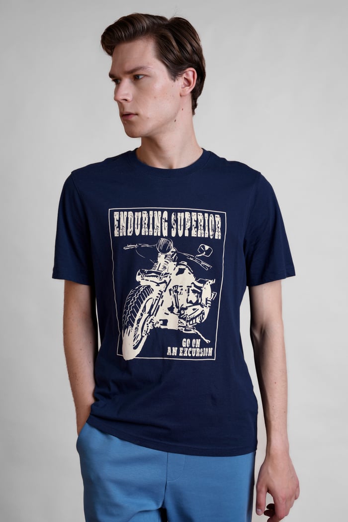 Men's Biker Graphic Printed T-Shirt