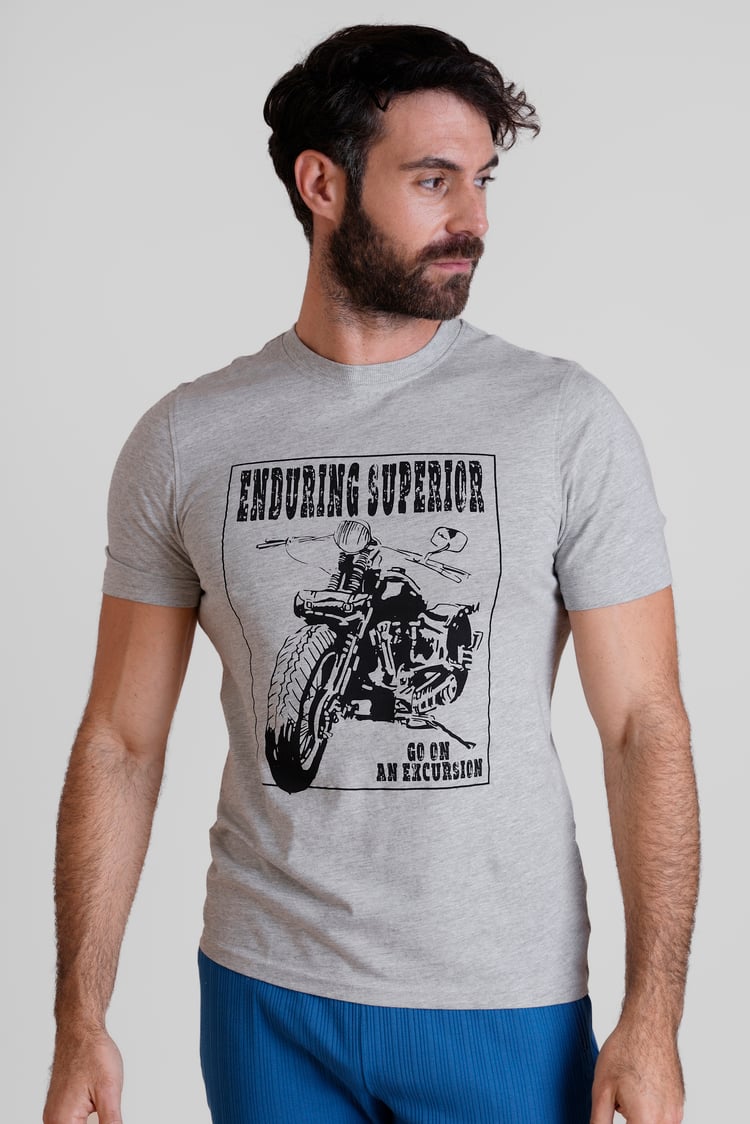 Men's Biker Graphic Printed T-Shirt