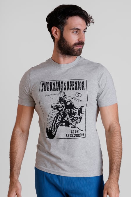 Men's Biker Graphic Printed T-Shirt