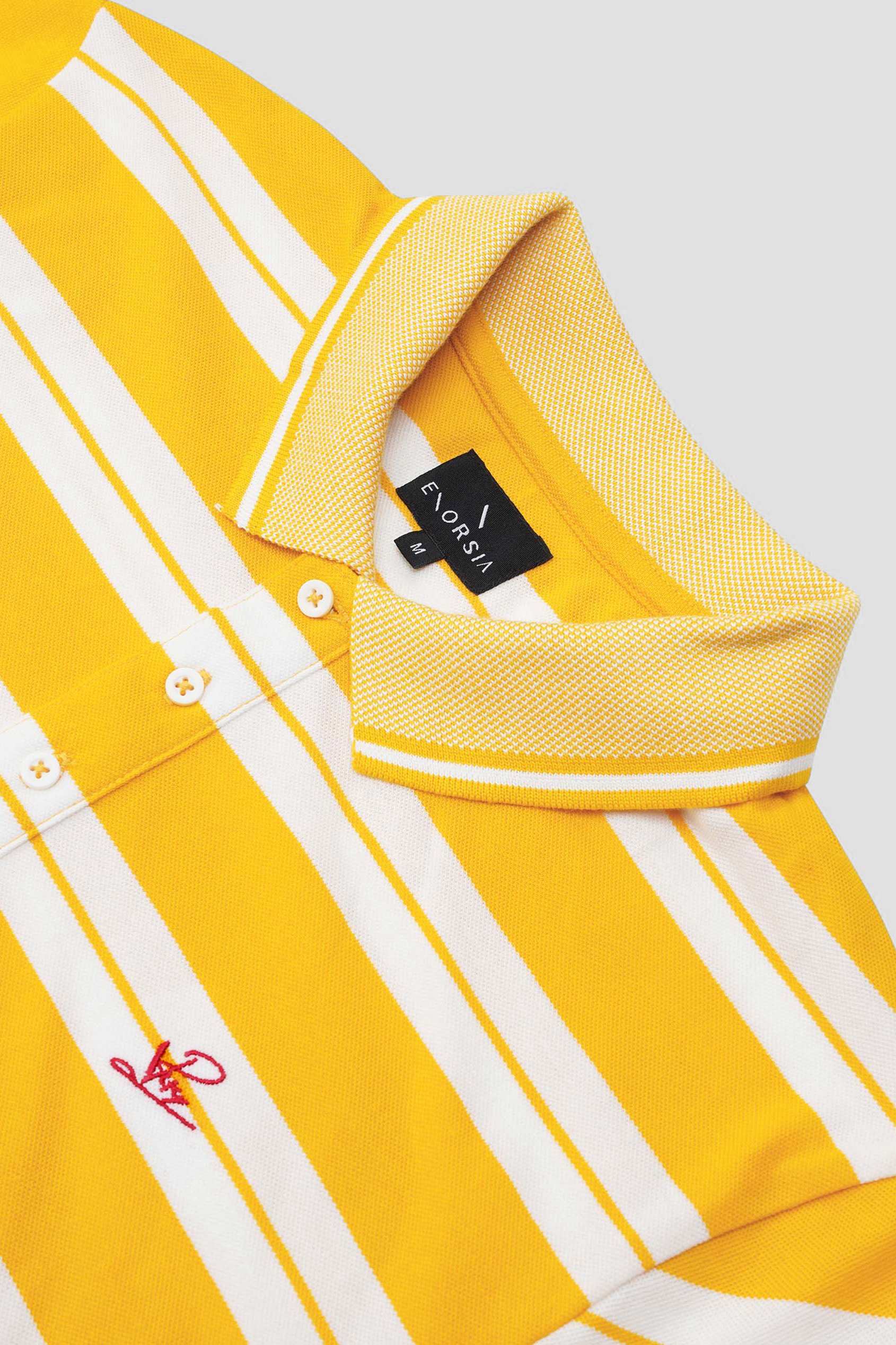 Mens Classical Stripe Pique Polo Shirt