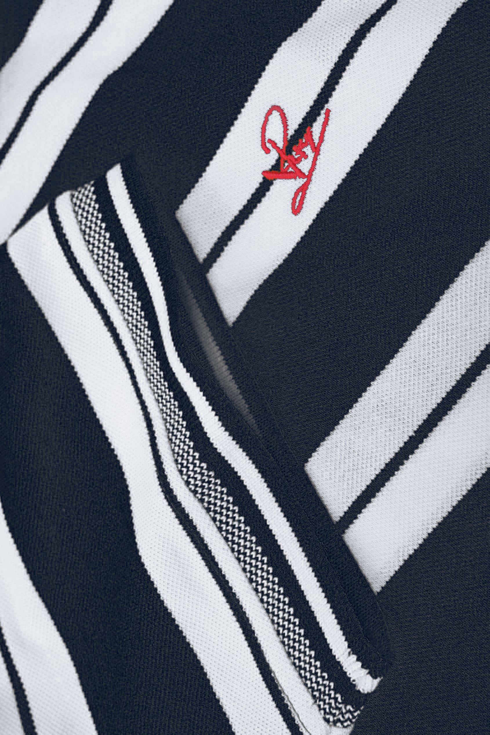 Mens Classical Stripe Pique Polo Shirt