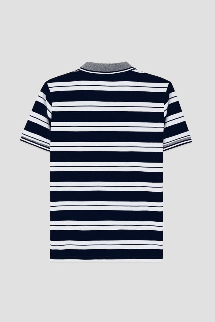 Mens Classical Stripe Pique Polo Shirt