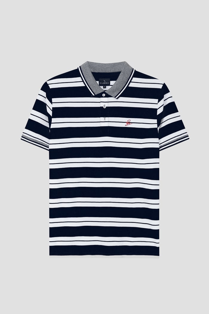 Mens Classical Stripe Pique Polo Shirt