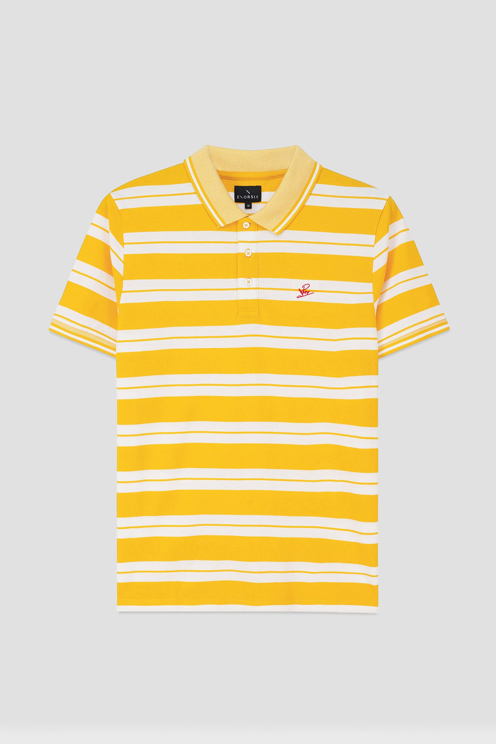 Mens Classical Stripe Pique Polo Shirt