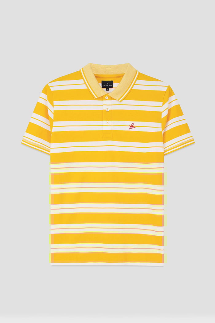 Mens Classical Stripe Pique Polo Shirt