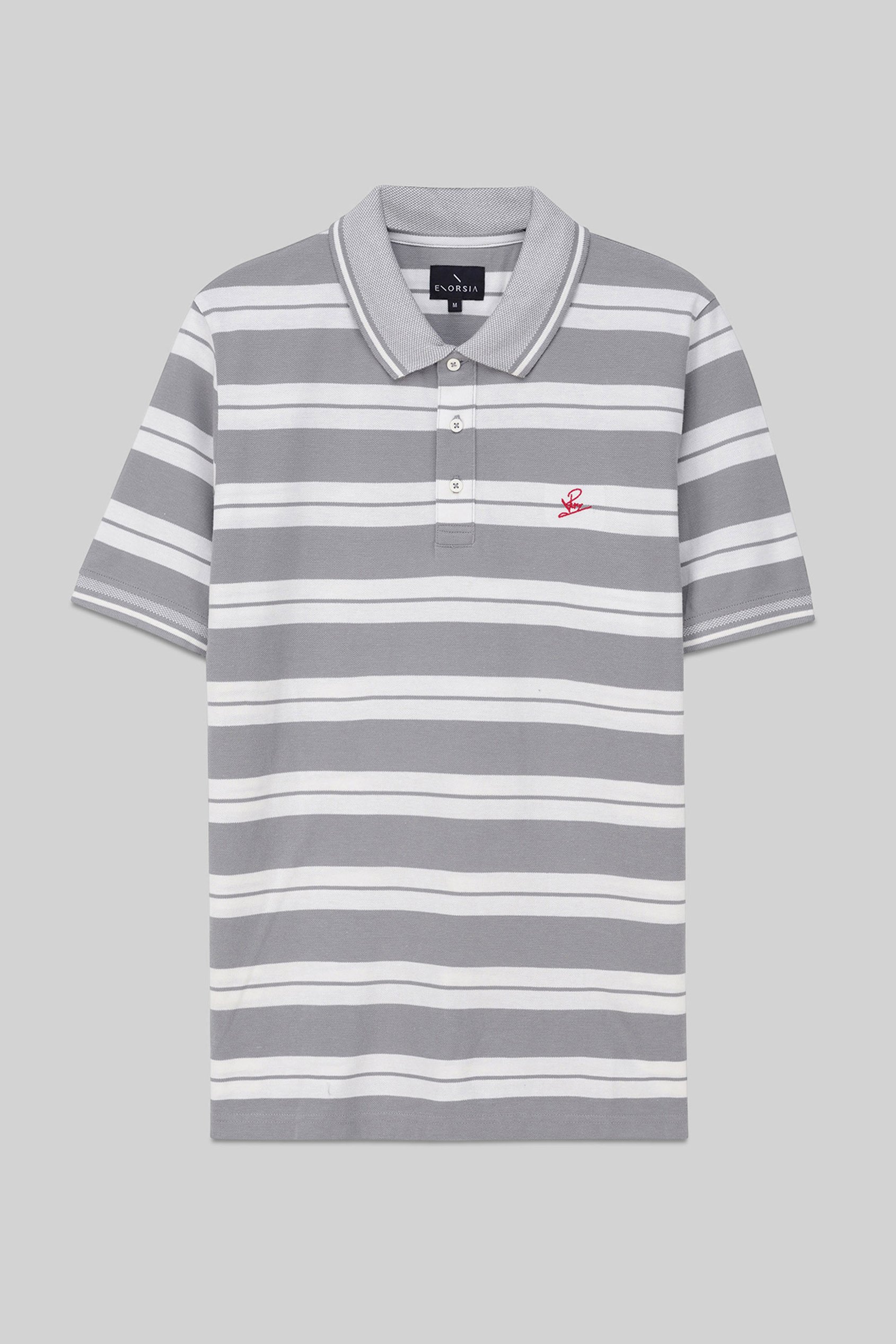 Mens Classical Stripe Pique Polo Shirt
