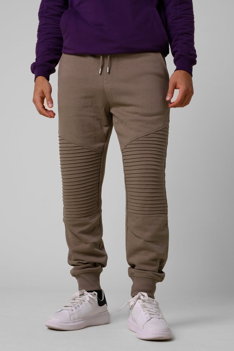 Mens Pleated Plain Drawstring Jogger