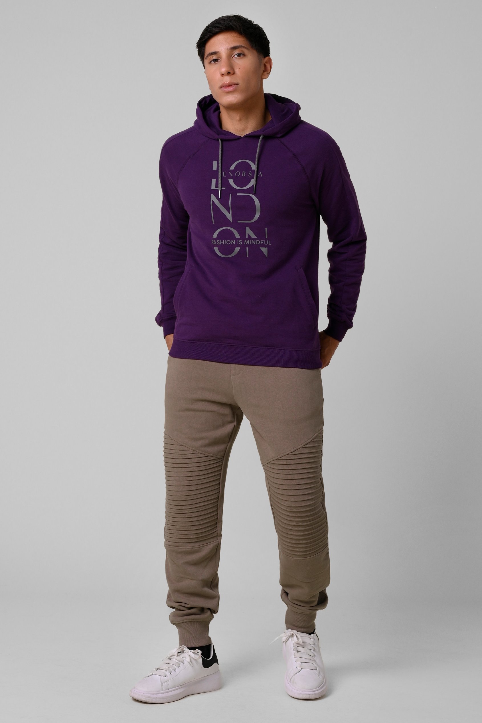 Mens Pleated Plain Drawstring Jogger