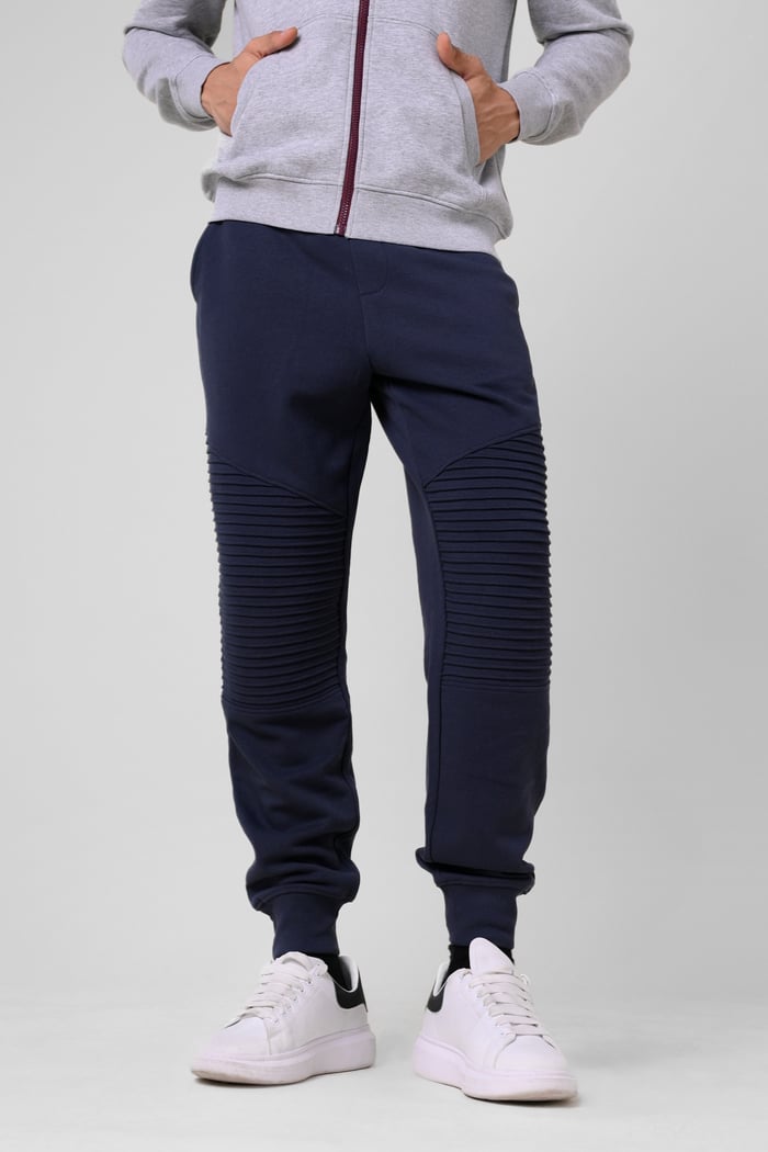 Mens Pleated Plain Drawstring Jogger