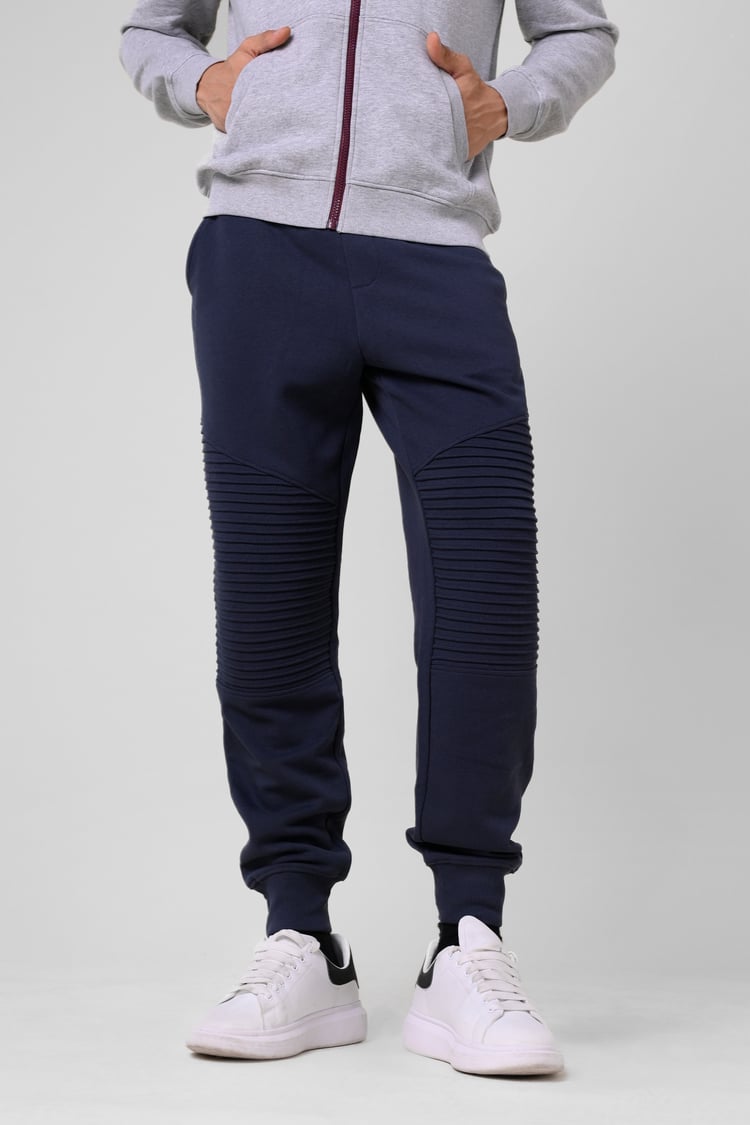 Mens Pleated Plain Drawstring Jogger