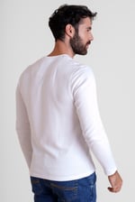 Textured Jersey Long Sleeve Henley T-Shirt