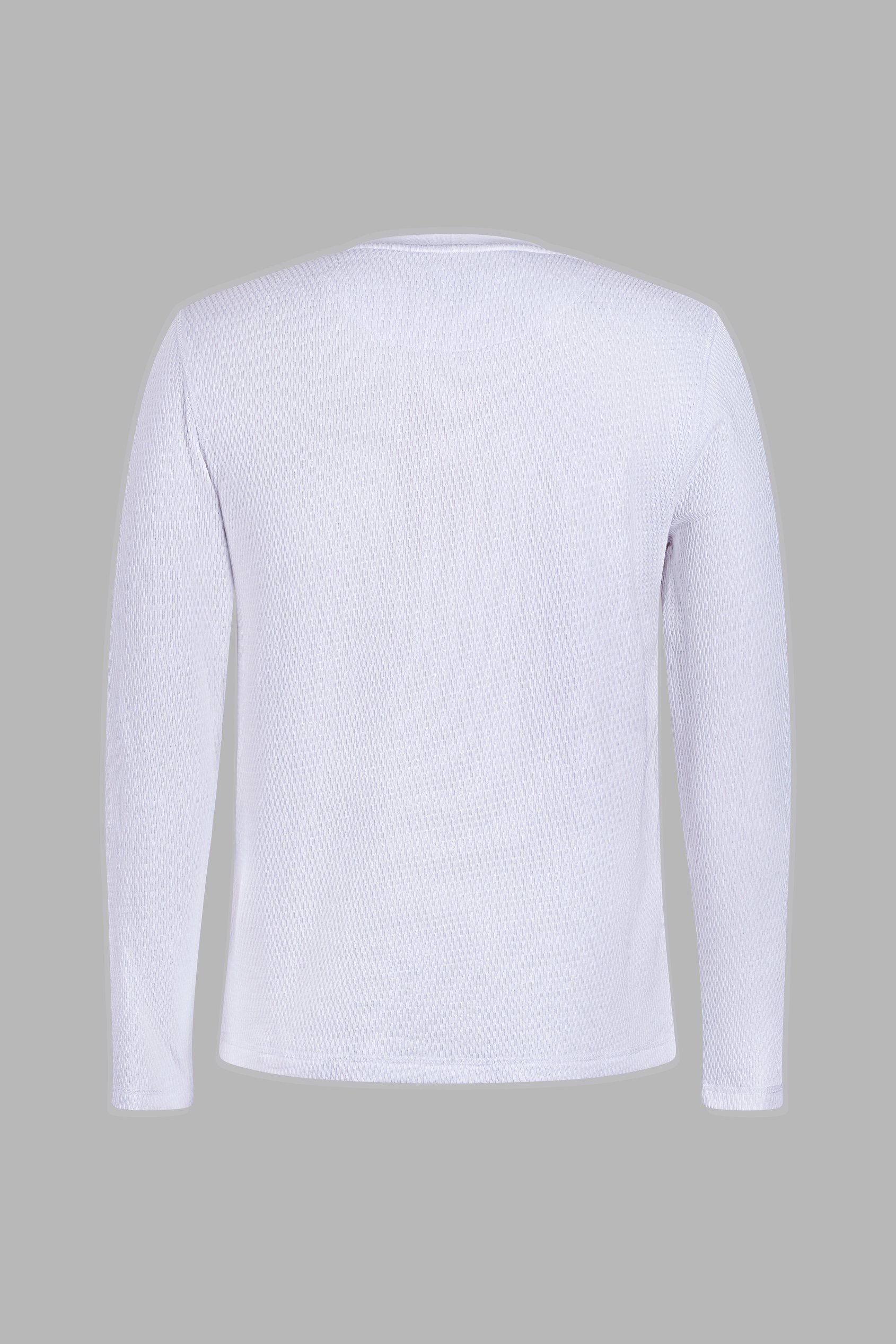Textured Jersey Long Sleeve Henley T-Shirt