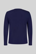 Textured Jersey Long Sleeve Henley T-Shirt