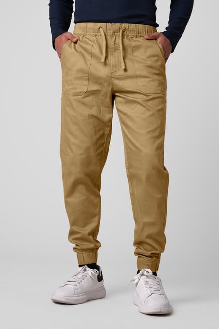 Mens Yellow Classic Twill Jogger