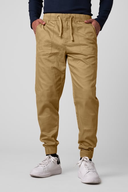 Mens Yellow Classic Twill Jogger