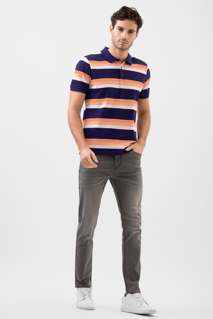 Stripe Pique Polo Shirt