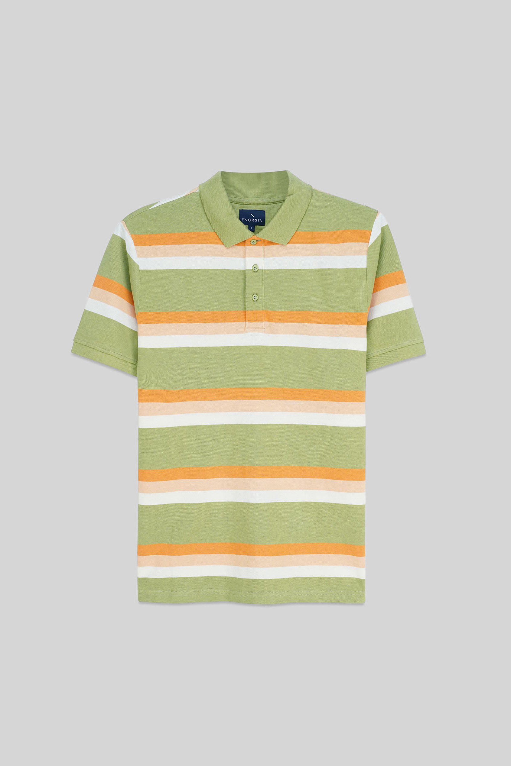 Stripe Pique Polo Shirt