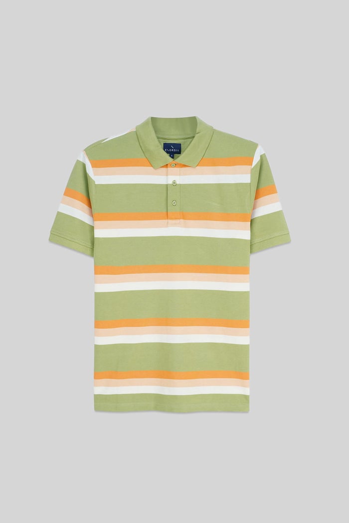 Stripe Pique Polo Shirt