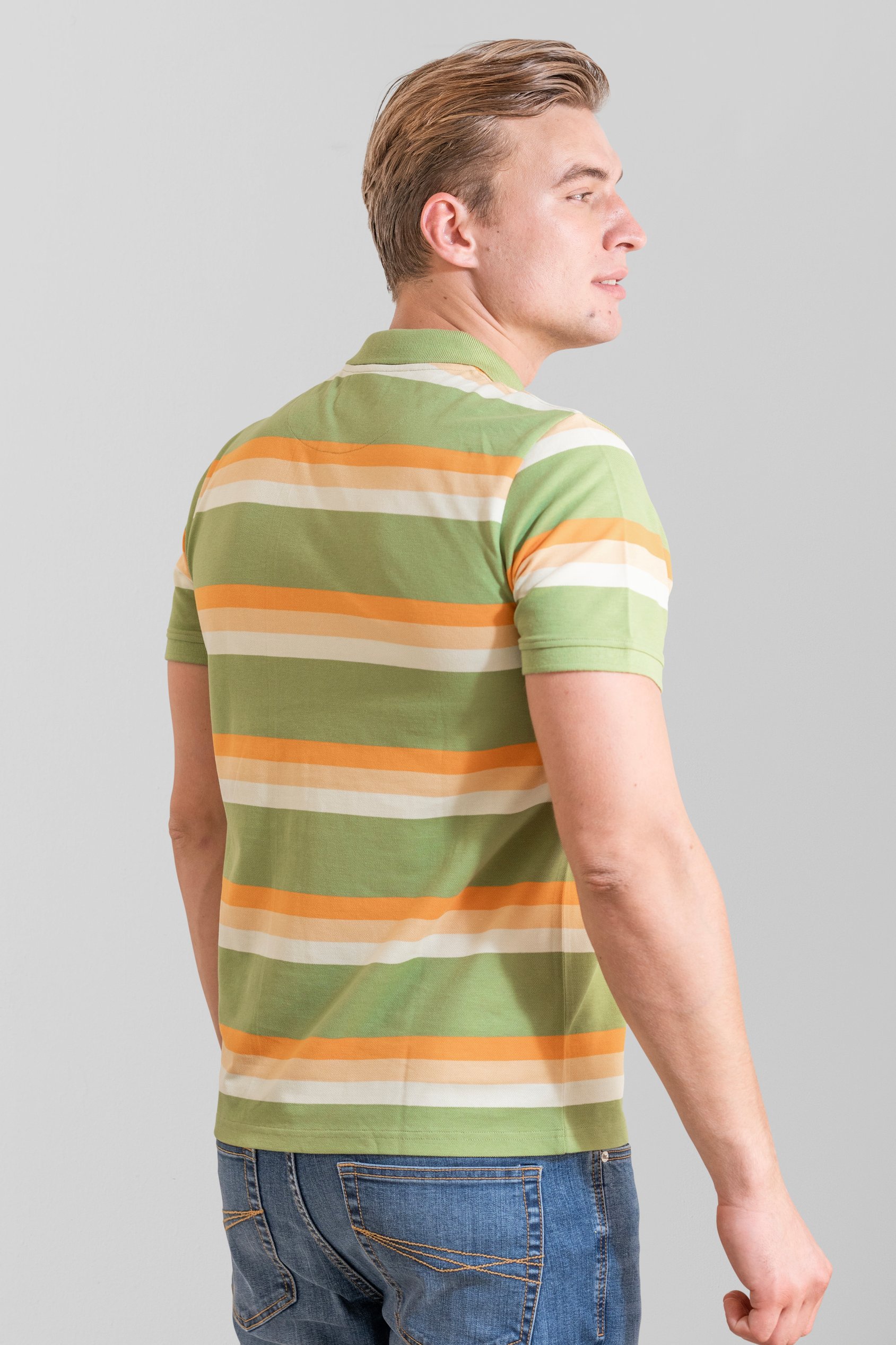 Stripe Pique Polo Shirt