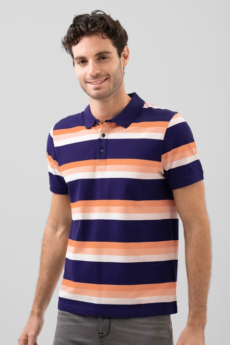 Stripe Pique Polo Shirt