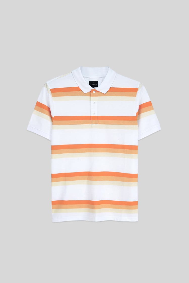 Stripe Pique Polo Shirt