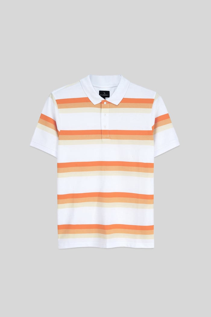 Stripe Pique Polo Shirt