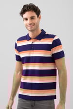 Stripe Pique Polo Shirt