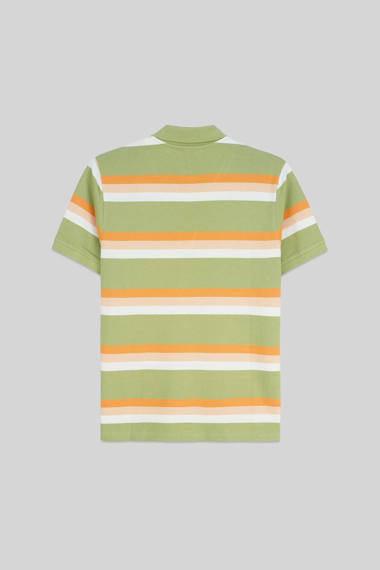 Stripe Pique Polo Shirt