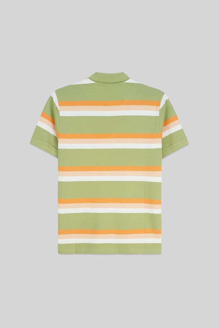 Stripe Pique Polo Shirt
