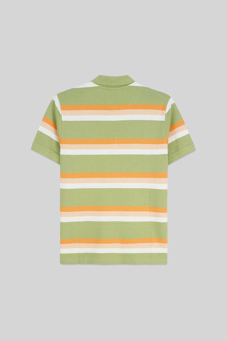 Stripe Pique Polo Shirt