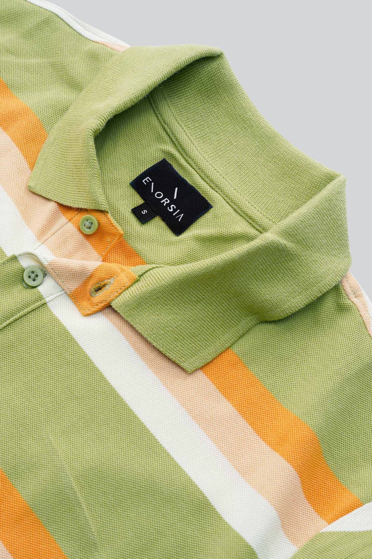 Stripe Pique Polo Shirt