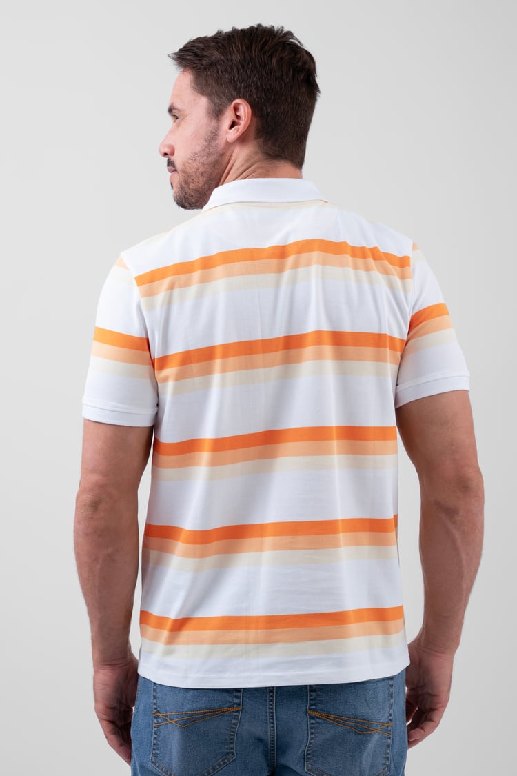 Stripe Pique Polo Shirt