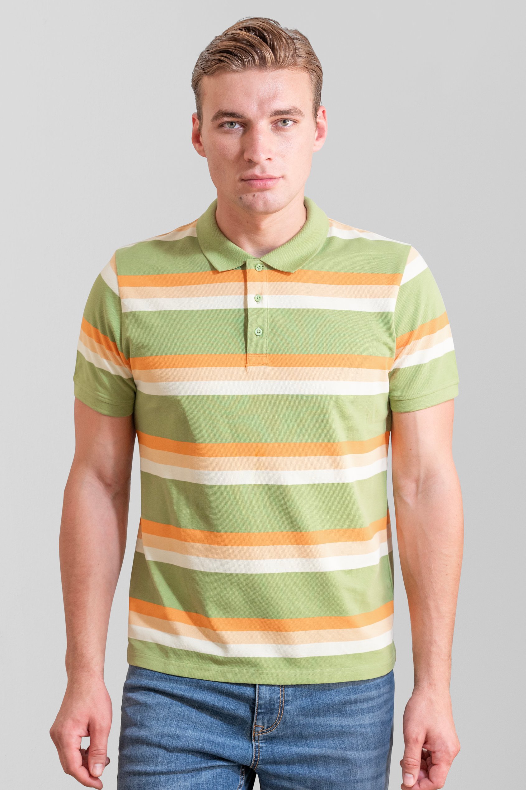 Stripe Pique Polo Shirt