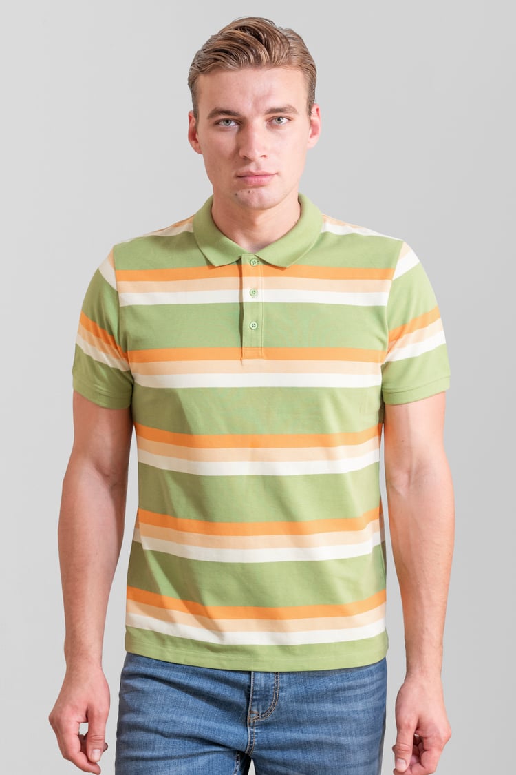 Stripe Pique Polo Shirt