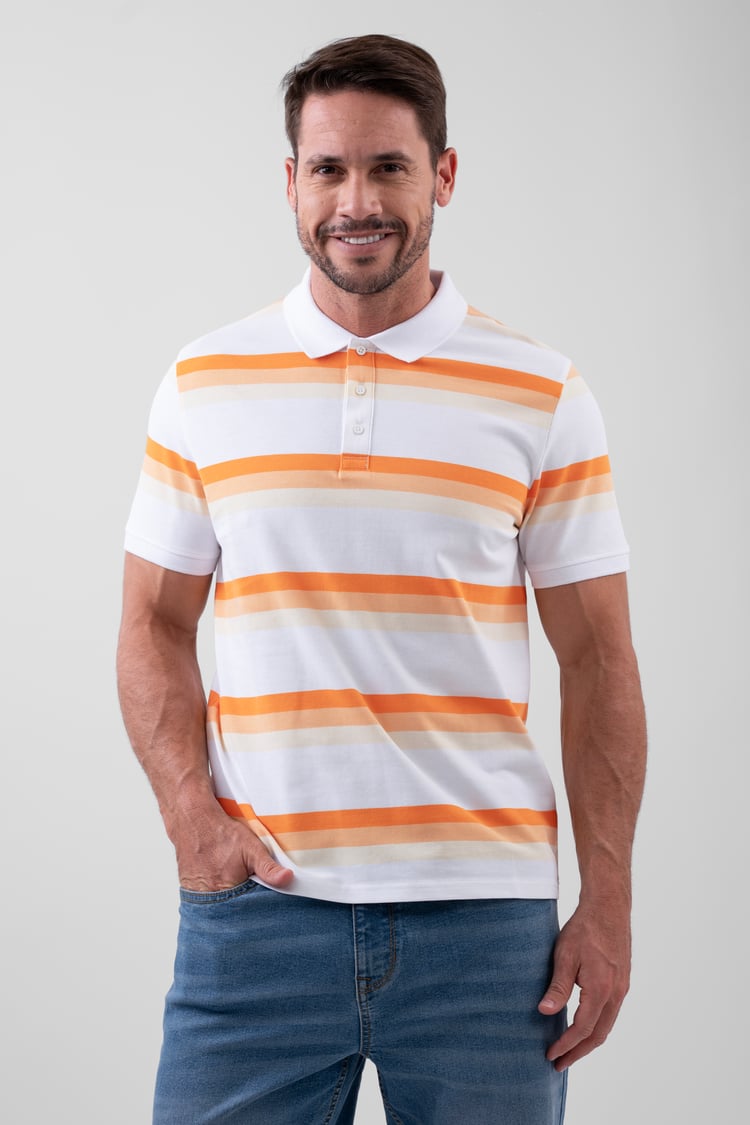 Stripe Pique Polo Shirt