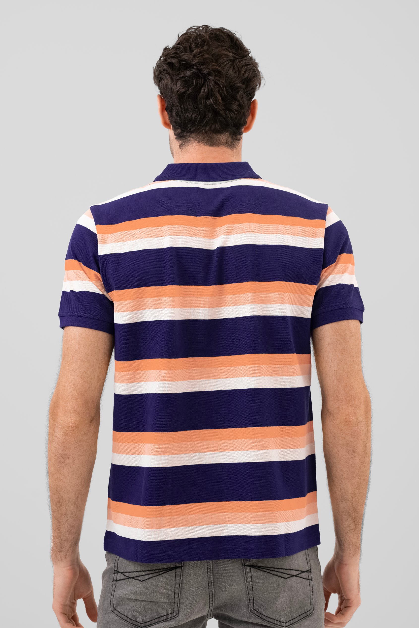 Stripe Pique Polo Shirt