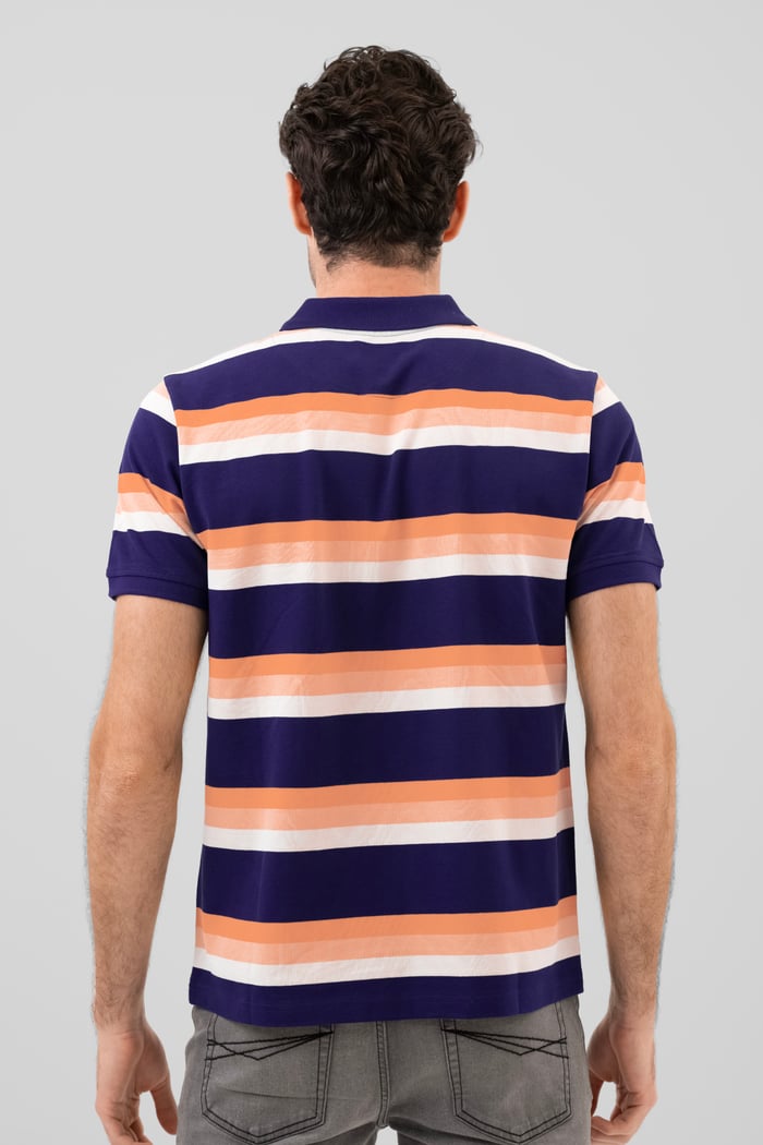Stripe Pique Polo Shirt