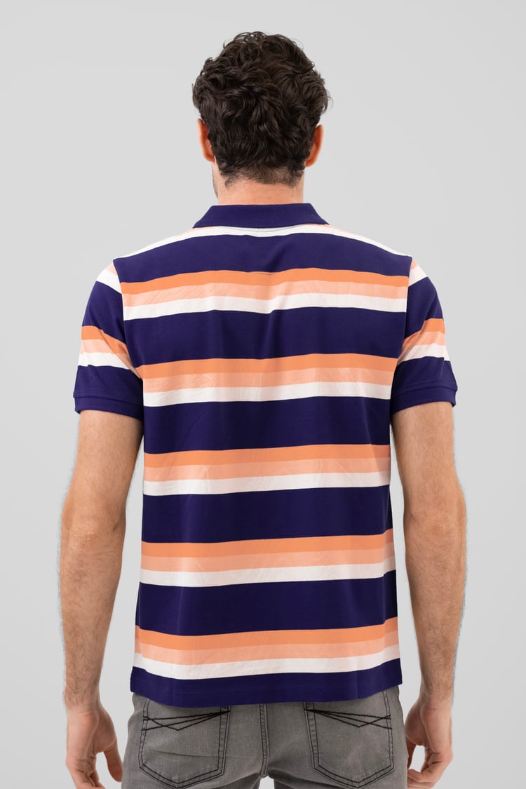 Stripe Pique Polo Shirt